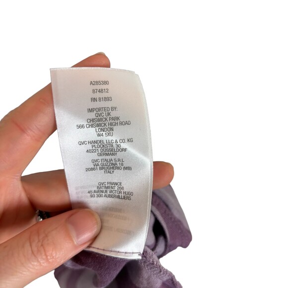 LOGO Lori Goldstein Asymmetrical Purple Striped Tunic Tank Top Women’s Small - Picture 5 of 6